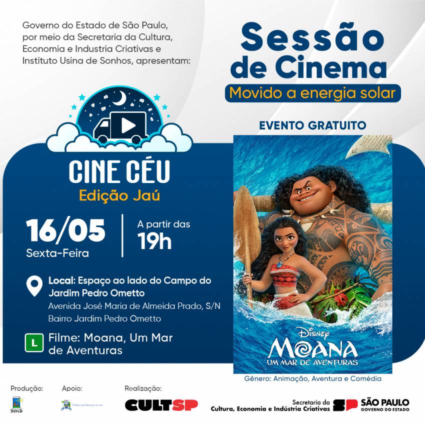 PEDRO OMETTO RECEBE O 'CINE CÉU' NESTA SEXTA-FEIRA (16)