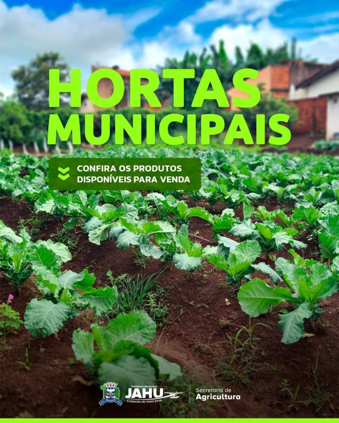 HORTAS MUNICIPAIS: VENDA DE PRODUTOS NESTA QUINTA (21/08)