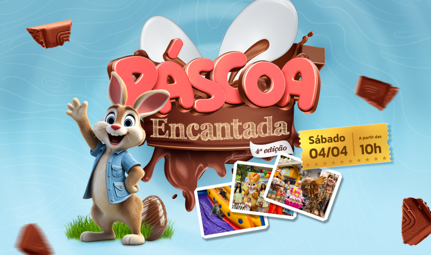 SÁBADO (04) O COELHINHO DA PÁSCOA CHEGA AO JARDIM DE BAIXO