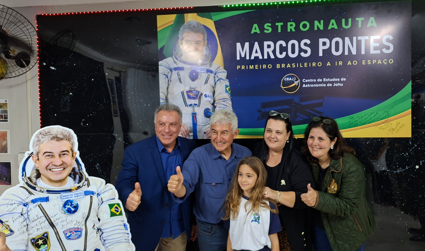 SENADOR ASTRONAUTA MARCOS PONTES VISITA O CEAJ EM JAHU
