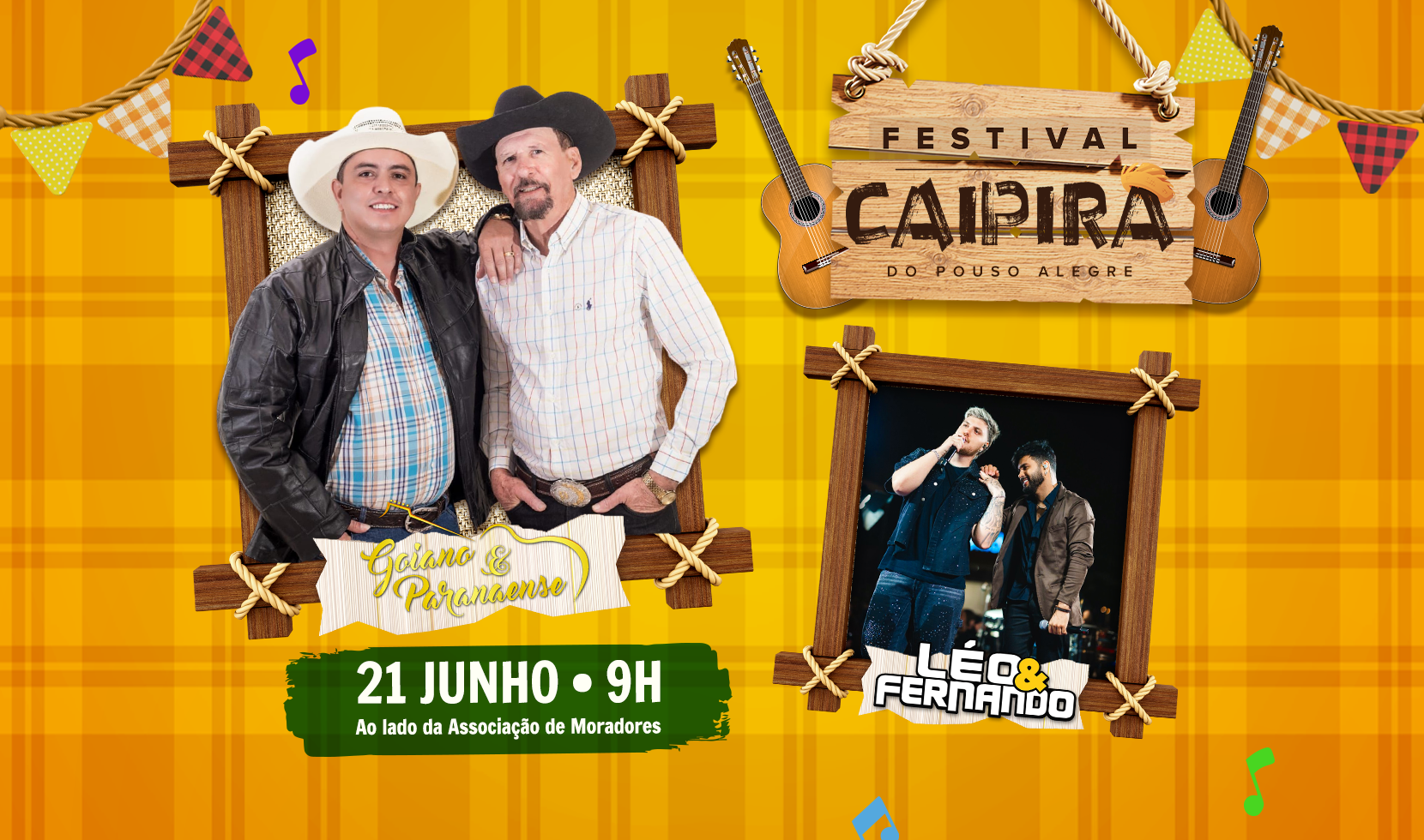  É NESTE DOMINGO (21)! A GENTE SE VÊ NO FESTIVAL CAIPIRA DO POUSO ALEGRE!