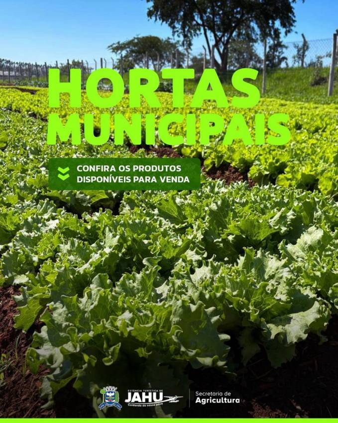 HORTAS MUNICIPAIS: VENDA DE PRODUTOS NESTA QUINTA-FEIRA (29/10)