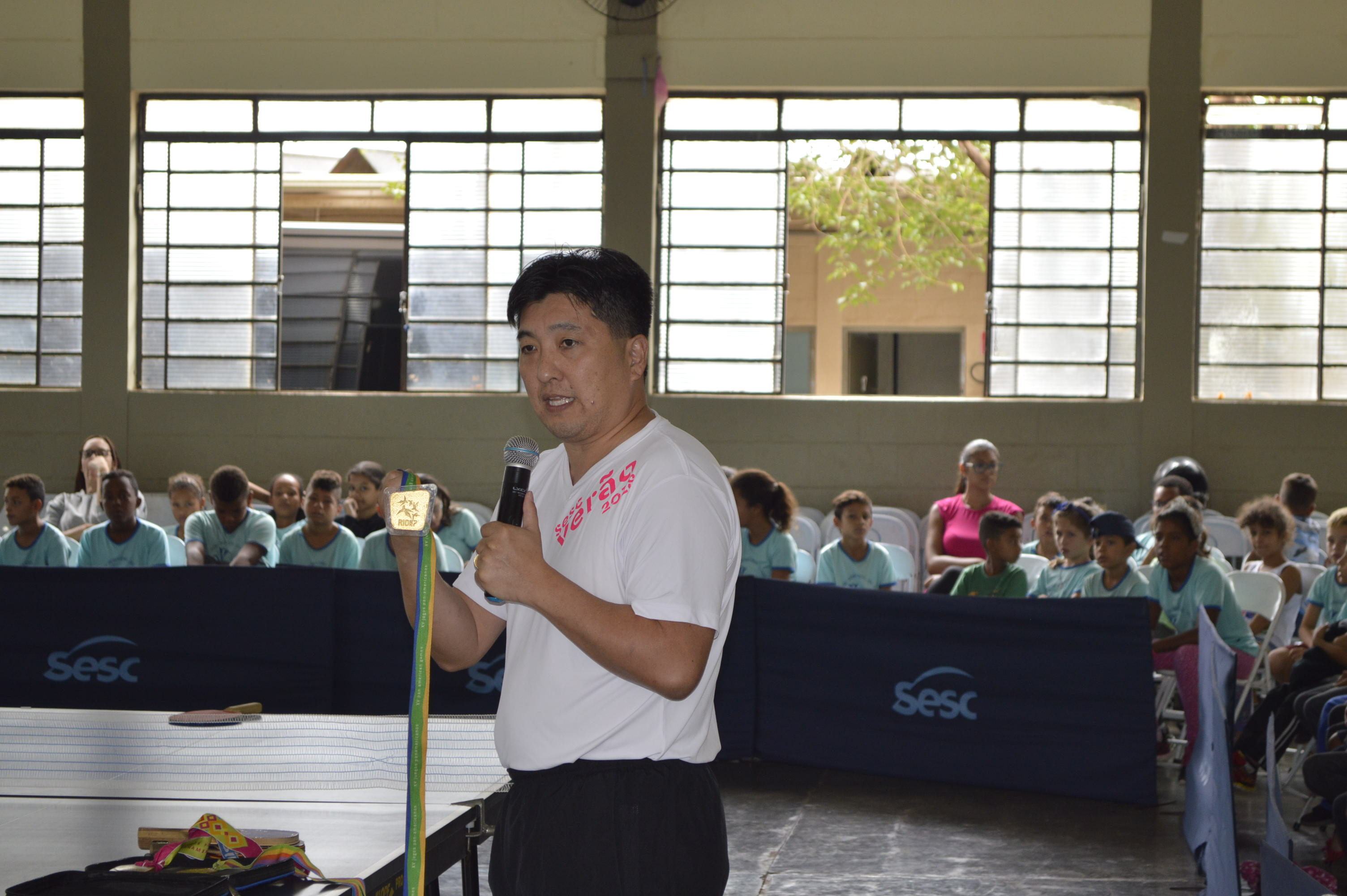 Mesatenista Hugo Hoyama ministra atividades em Jahu pelo Circuito Sesc Verão 2018 - FOTOS