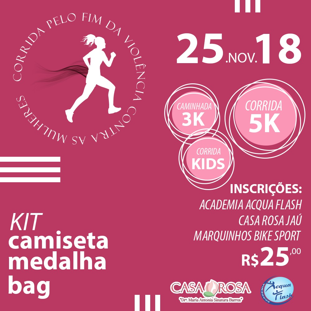 Casa Rosa participa da 1ª Corrida pelo fim da violência contra a mulher