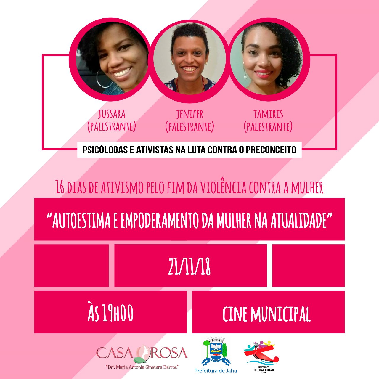 Casa Rosa promove Campanha “16 dias de ativismo pelo fim da violência contra as mulheres”
