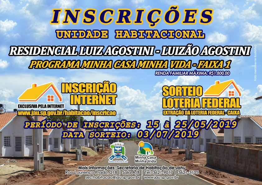 Prefeitura abre inscrições para mais 222 unidades habitacionais do Luizão Agostini