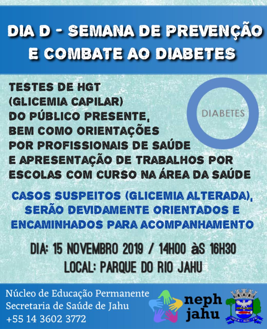 Prefeitura de Jahu promove atividade de combate ao Diabetes